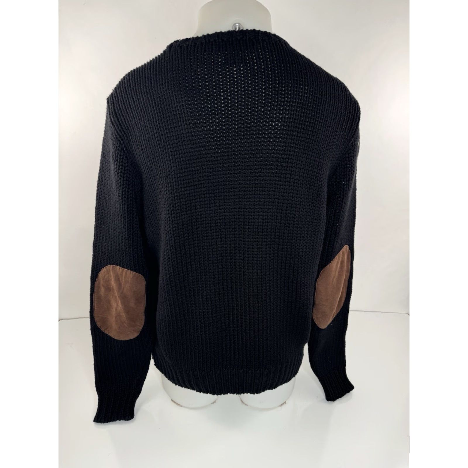 Polo Ralph Lauren Polo Ralph Lauren WOOL BLEND Knit ELBOW PATCH M / L Oversize Sweater Mens Black Wool Knit pullover 90s J16 Size US M / EU 48-50 / 2 - 3 Thumbnail