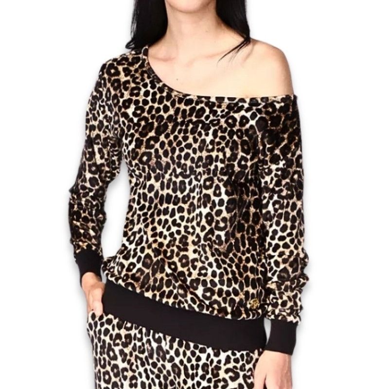 Michael Kors Michael Kors Top Velour Cheetah Print Black/Brown XXS NWT Size XXS / US 00 / IT 34 - 1 Thumbnail