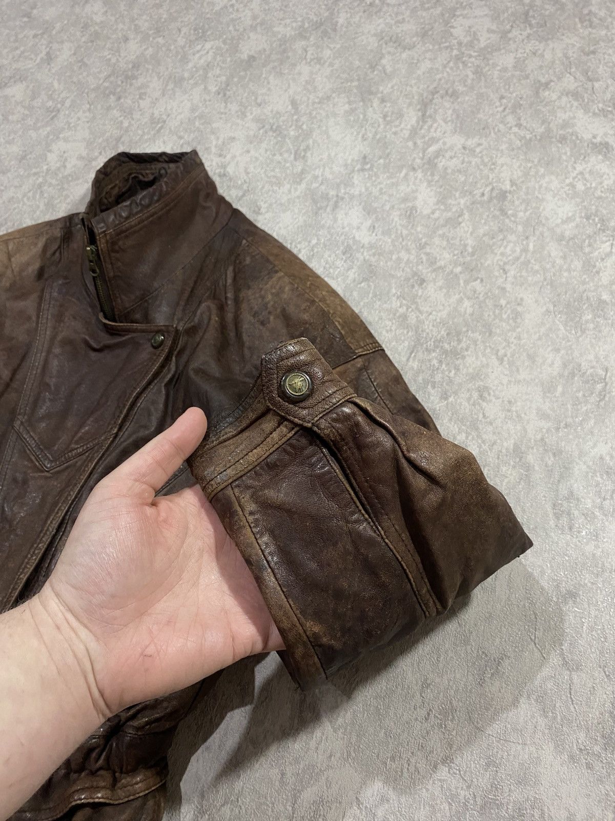Le Grande Bleu (L.G.B.) Vintage Distressed Leather Jacket LGB If Six Was Nine Style Size M / US 6-8 / IT 42-44 - 6 Thumbnail