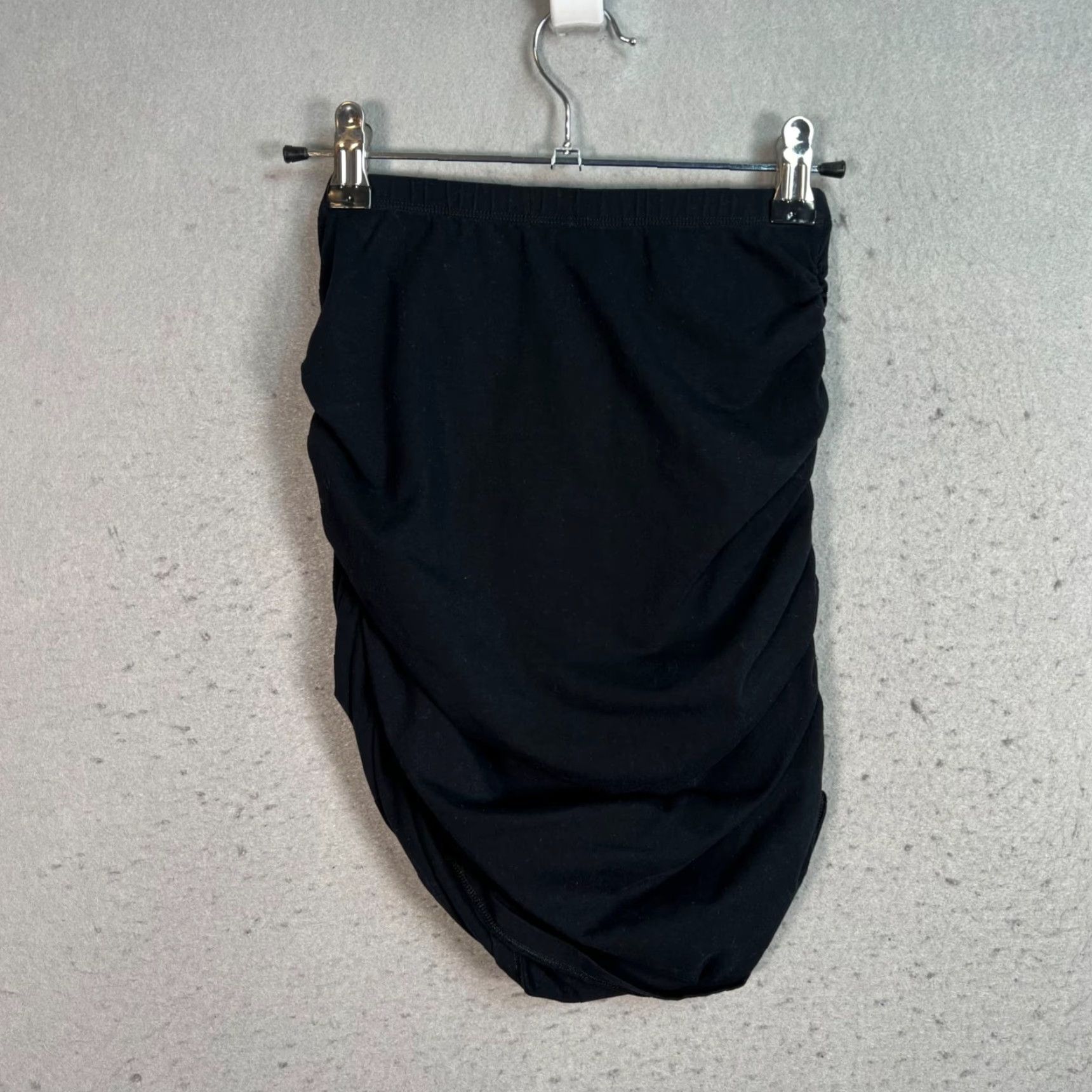 Vintage VINTAGE Sunday Best Black Ruched Mini Skirt Womens XS Elastic Waist Short Cotton Blend Spring Summer Womens Size 26" / US 2 / IT 38 - 2 Thumbnail
