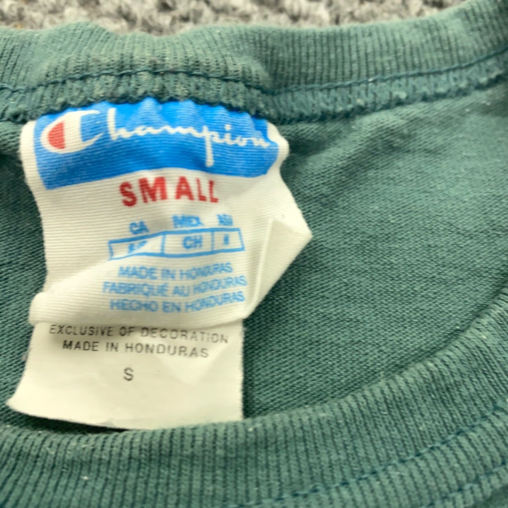Champion VINTAGE Champion Raised Rug Big C Logo Shirt Mens Small Green Size US S / EU 44-46 / 1 - 5 Thumbnail