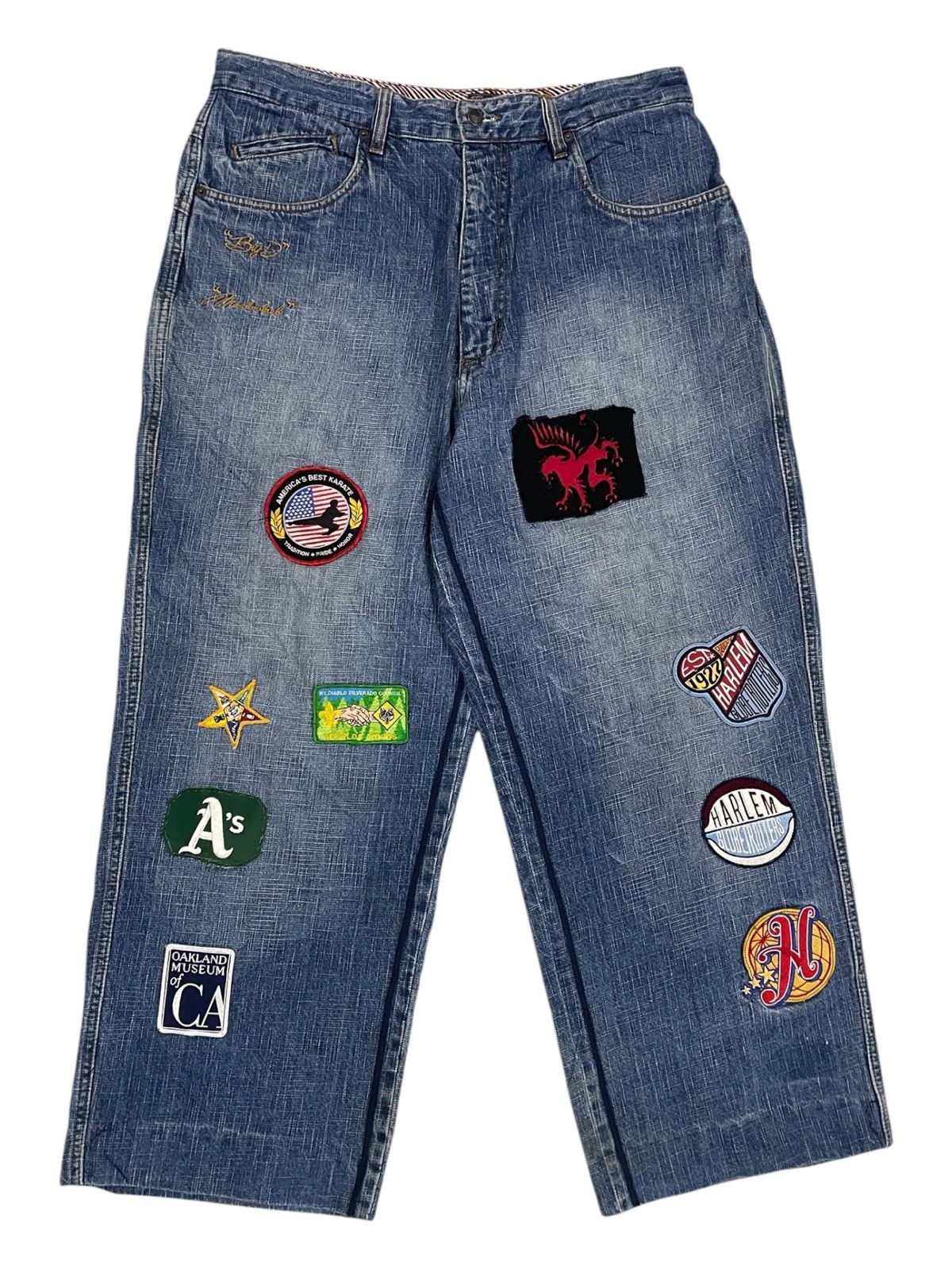Y2K FUBU PLATINUM Harlem Globetrotters Patches Baggy Jeans