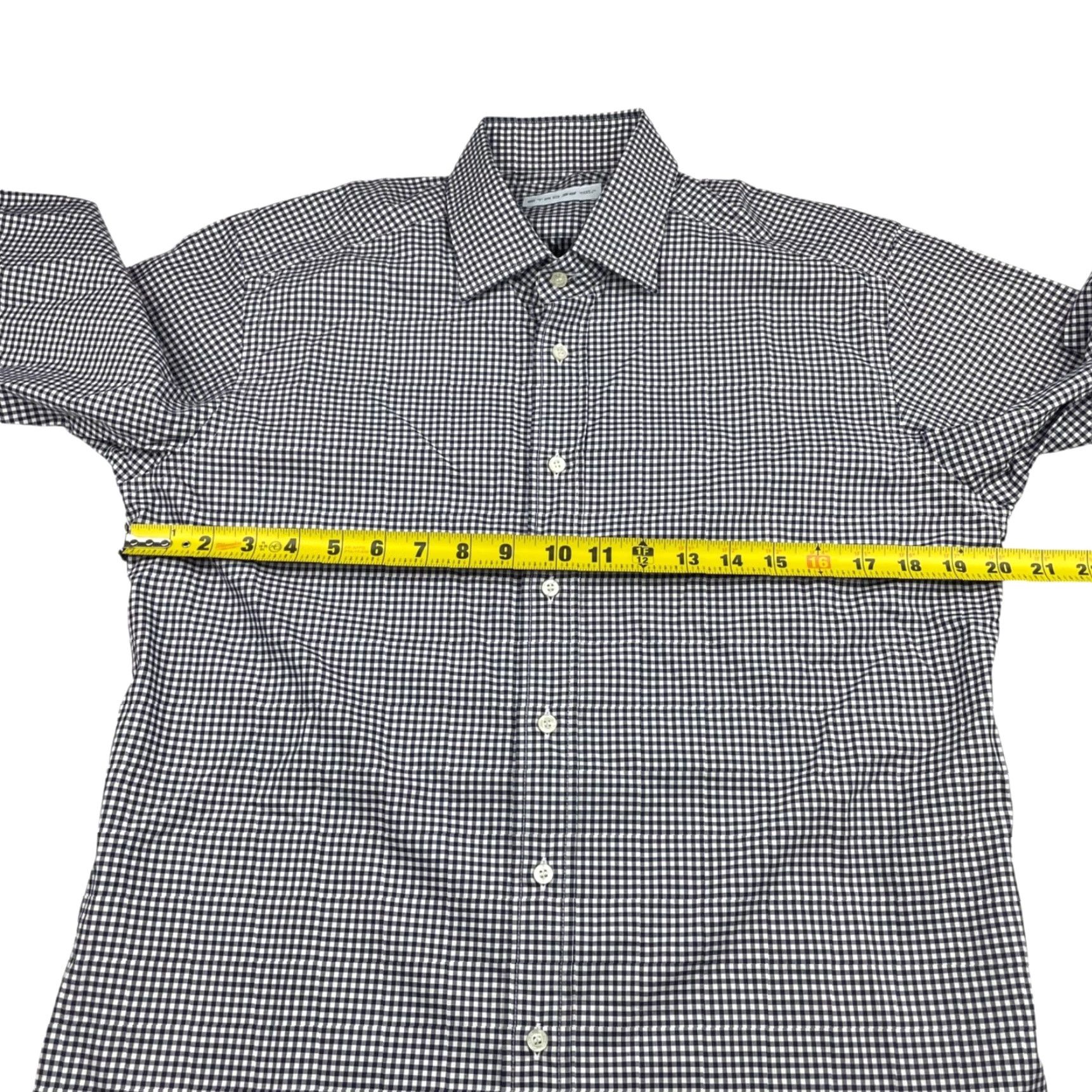 Etro ETRO Dress Shirt Men 100% Cotton Navy White Gingham Check Long Sleeve Italy Size 39 Mens Size 40R - 6 Thumbnail