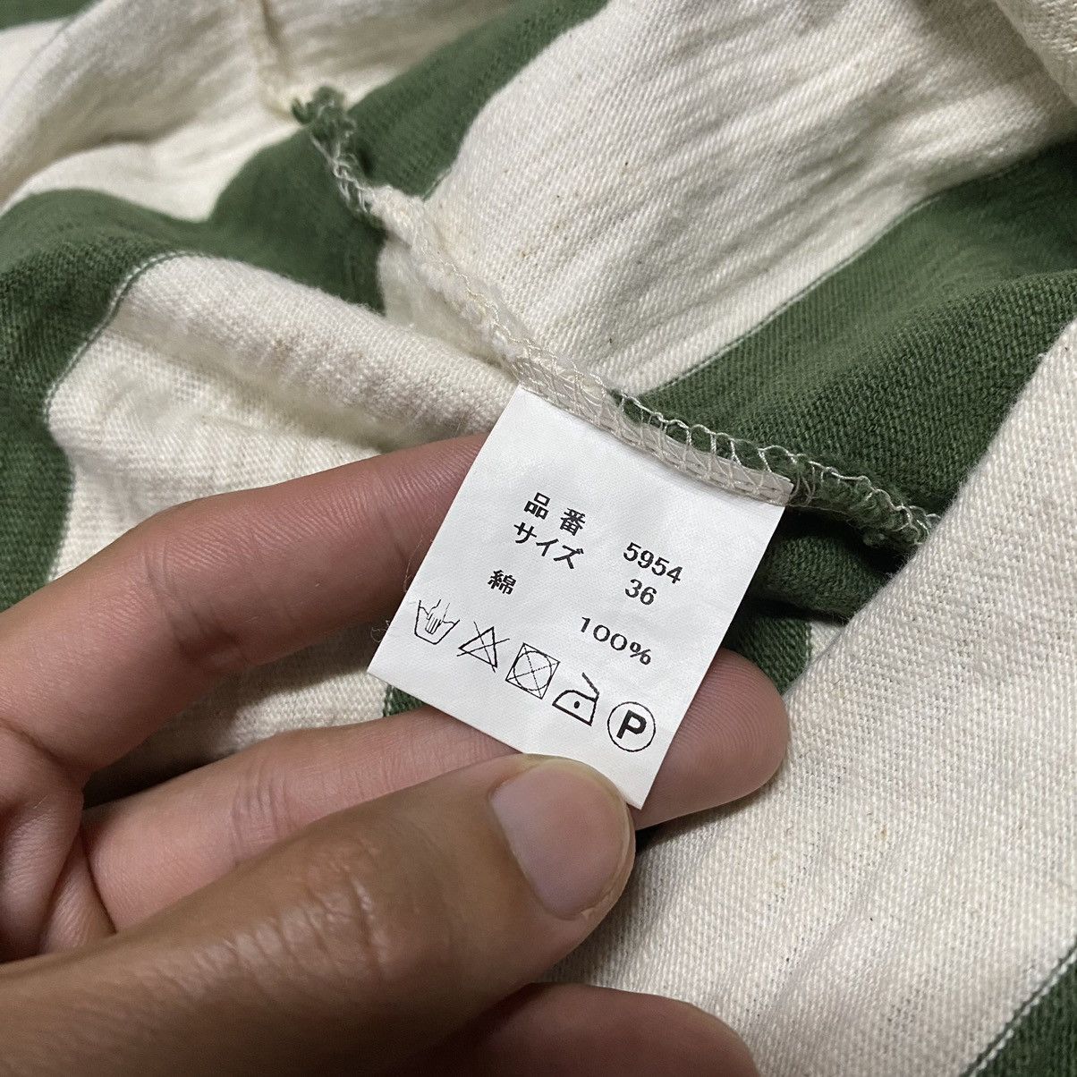 Full Count & Co. × Japanese Brand Vintage Full Count Green and White Stripes Pocket Tee Size US M / EU 48-50 / 2 - 10 Thumbnail