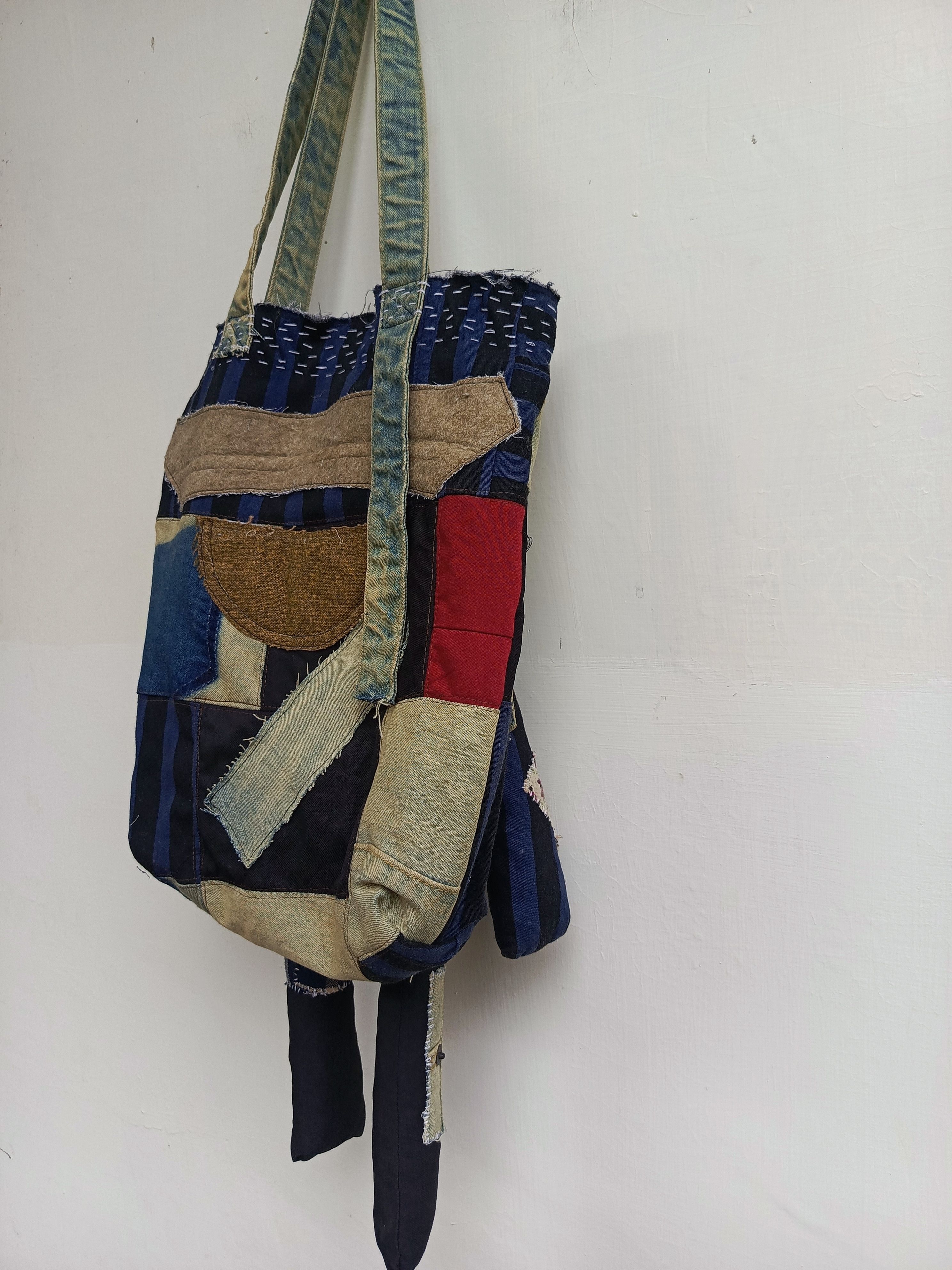 Japanese Brand Handmade Patchwork Rag Doll Tote Bag Size ONE SIZE - 8 Thumbnail