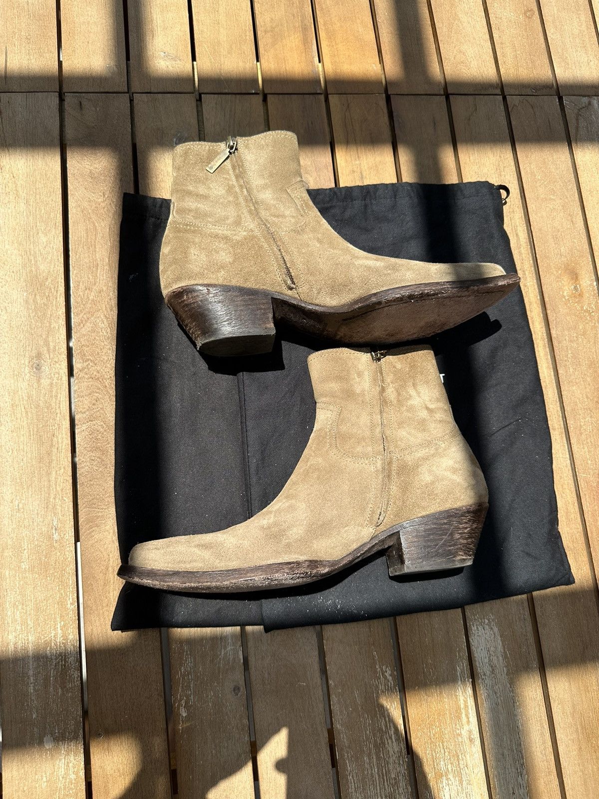 Saint Laurent Paris Brown Suede Lukas Boot Boots