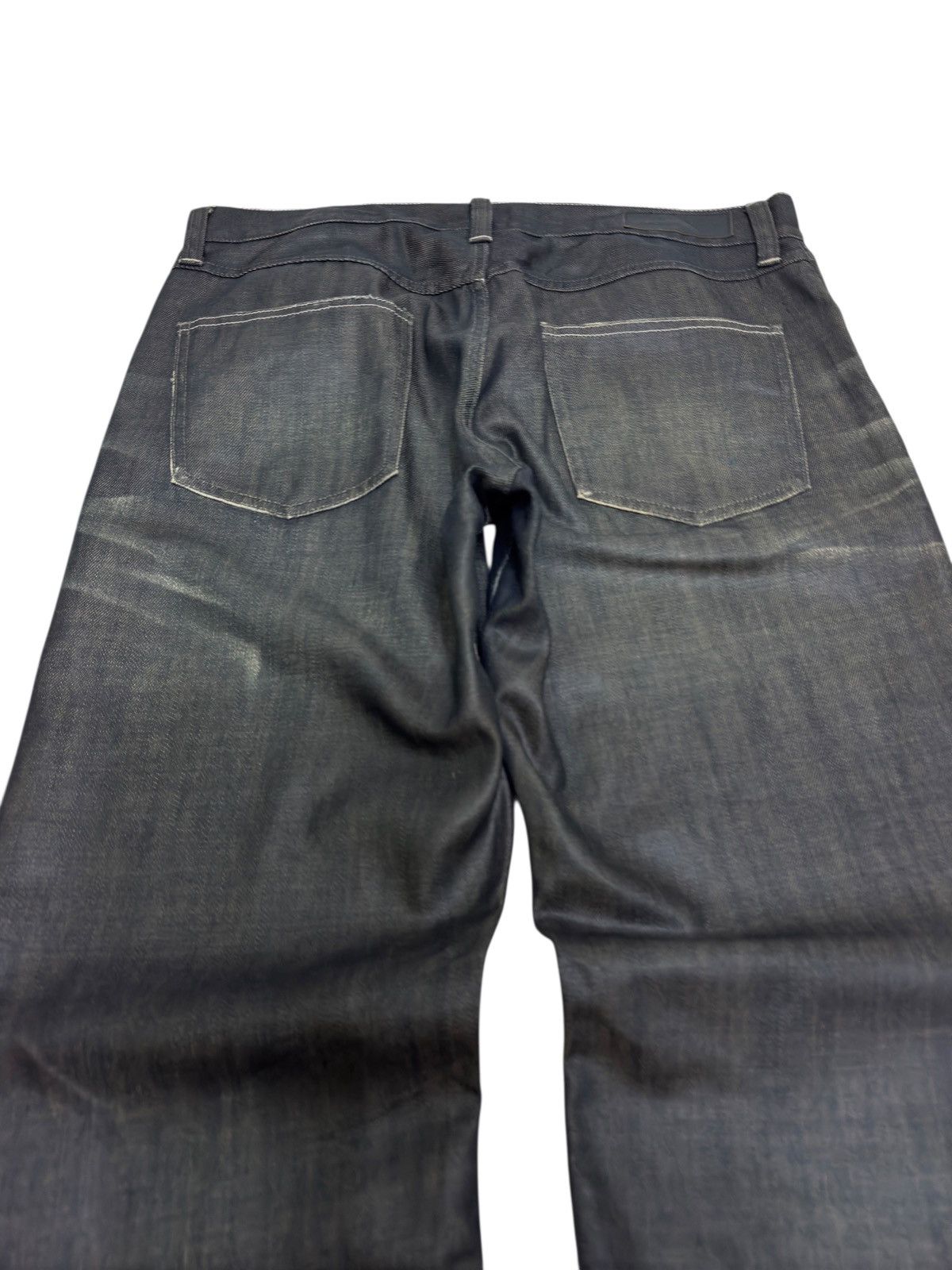 Hysteric Glamour Vintage Back Number Black Coated Waxed Claw Mark Jeans Size US 34 / EU 50 - 8 Thumbnail