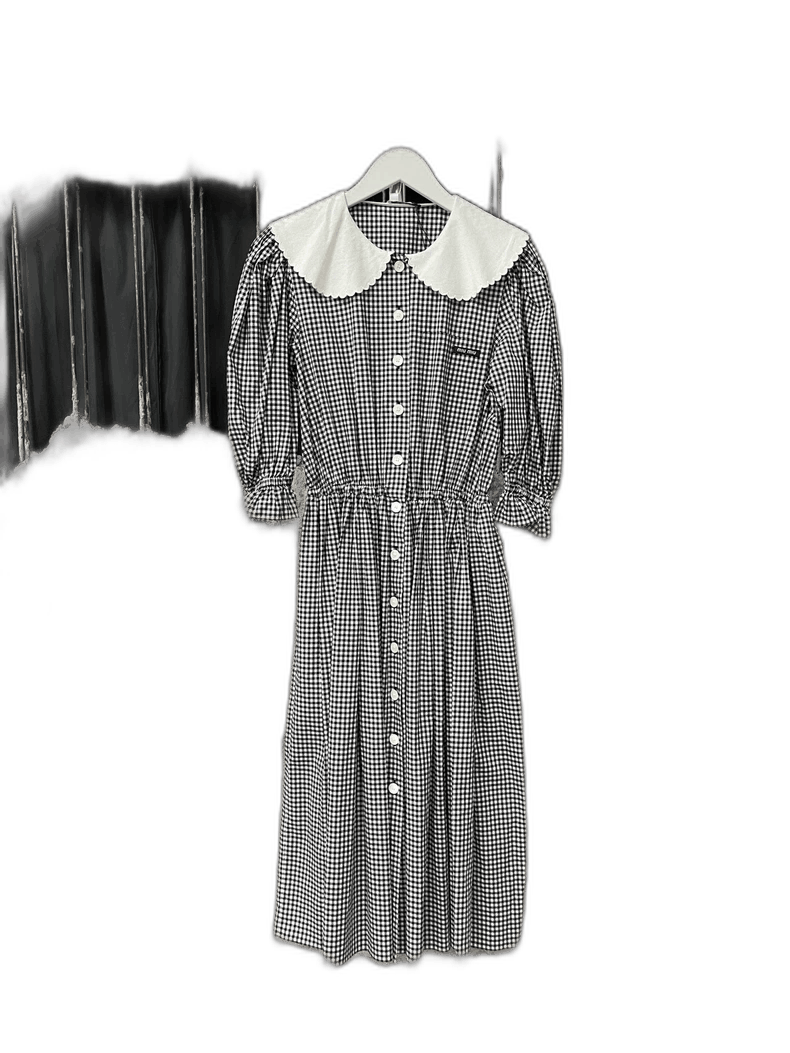 Prada Miumiu Checkered Dress with White Collar Size S / US 4 / IT 40 - 1 Thumbnail