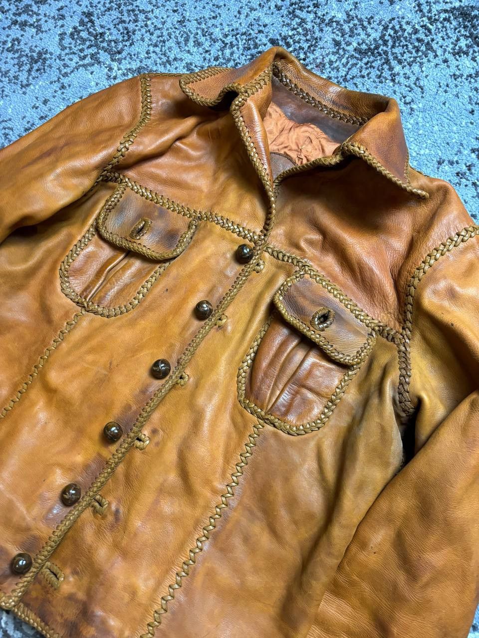 If Six Was Nine × Vintage Vintage 70 Mexico Pieles Pitic HandMade Biker Leather Jacket Size US S / EU 44-46 / 1 - 2 Thumbnail