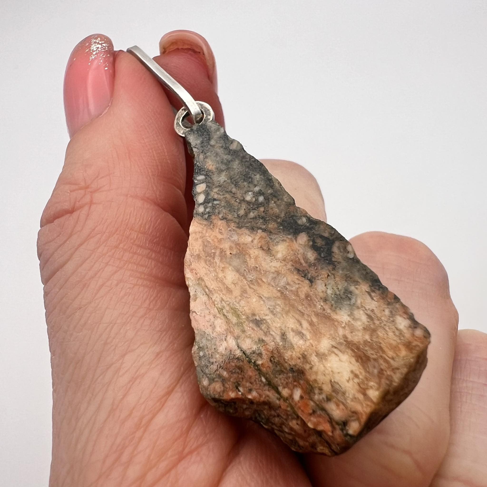 Vintage Vintage Silver 800 Women's Jewelry Pendant Natural Marble Size ONE SIZE - 7 Thumbnail