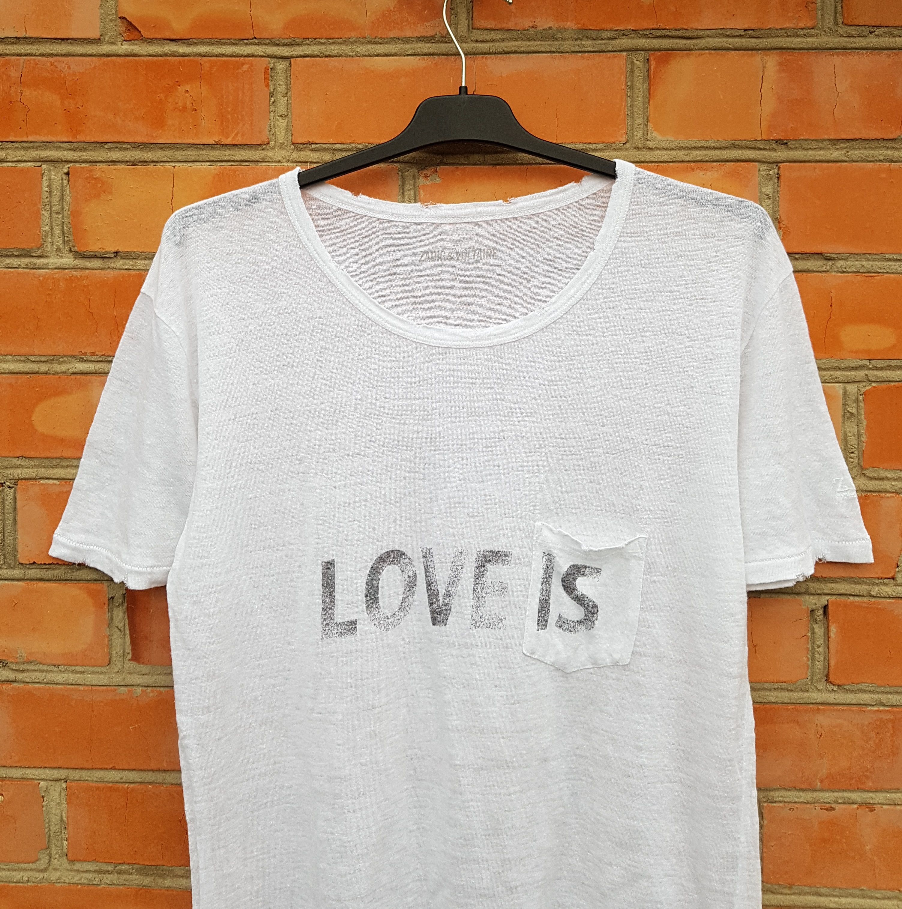 Zadig & Voltaire Zadig & Voltaire Love Is Destroyed Amber Linen Tee T Shirt Size S / US 4 / IT 40 - 2 Thumbnail