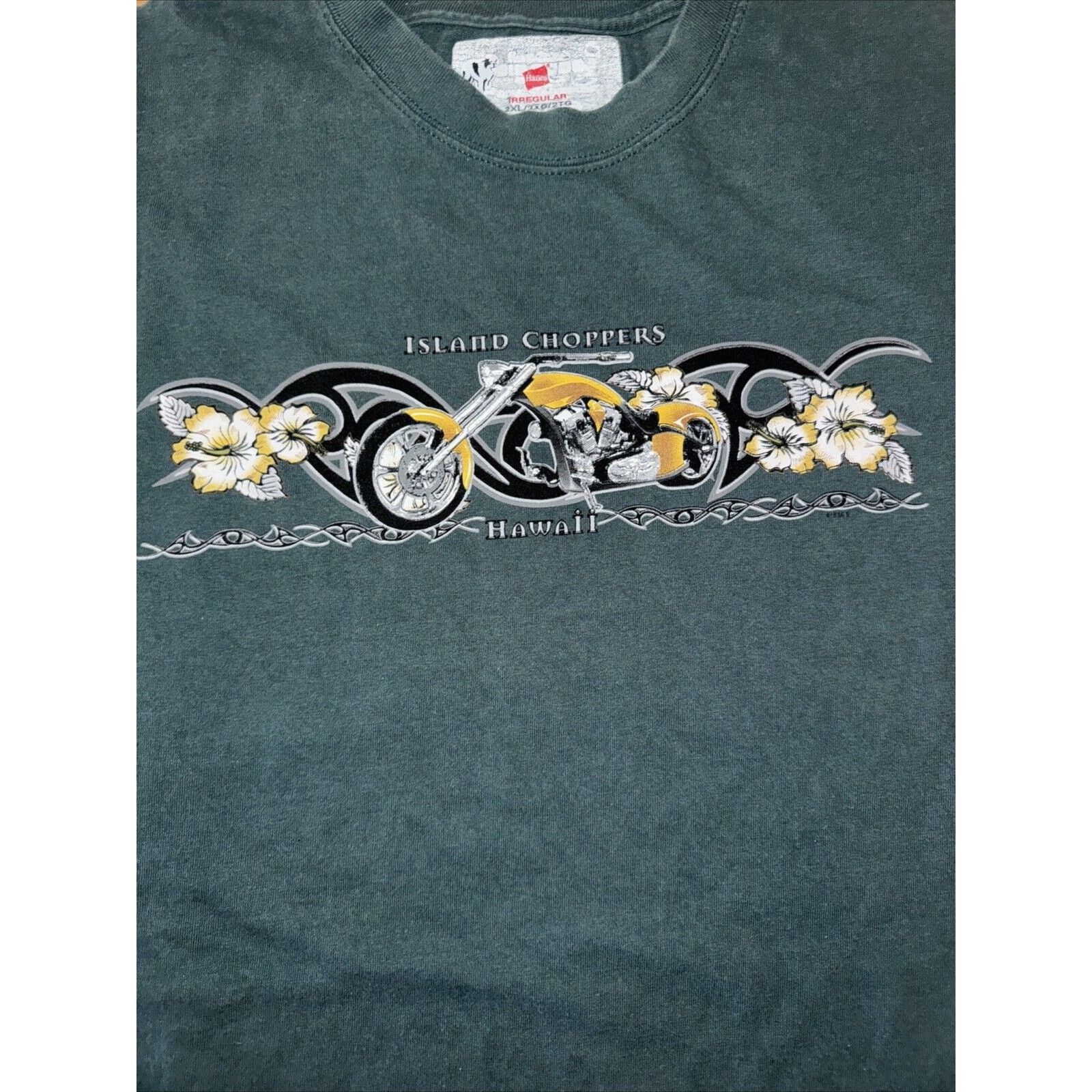 Harley Davidson × Vintage × West Coast Choppers Y2K Island Choppers T-Shirt Green 2XL 25x32 Size US XXL / EU 58 / 5 - 2 Thumbnail