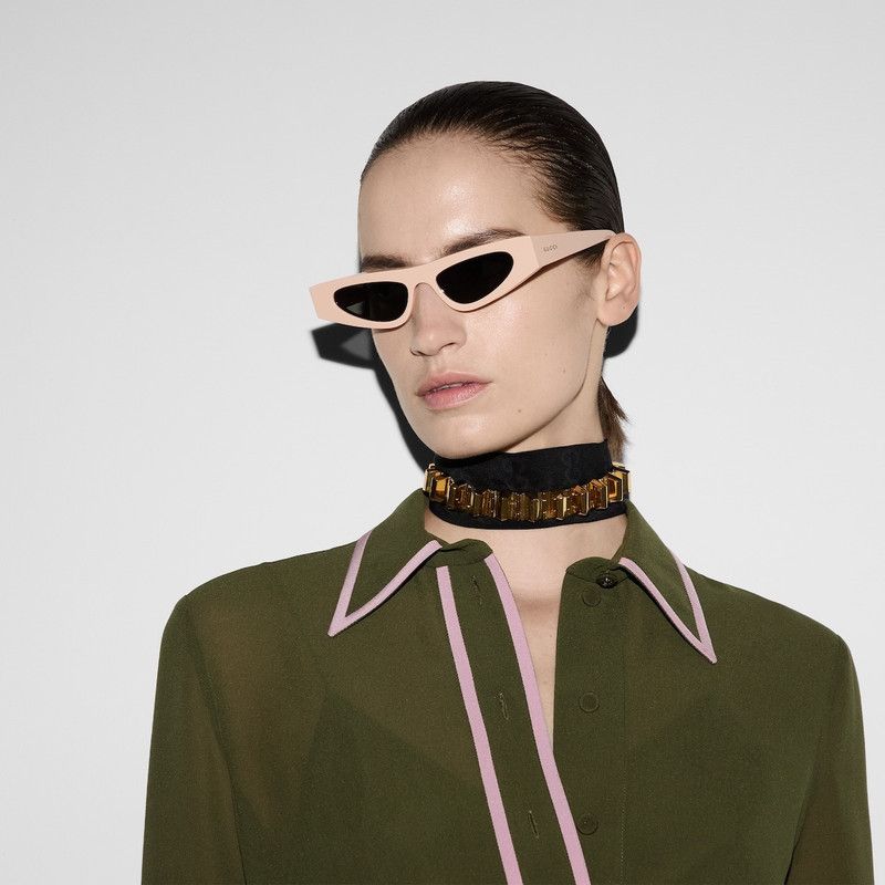 Gucci o1la5ras0526 Light Silk Georgette Shirt in Green Size XS / US 0-2 / IT 36-38 - 5 Thumbnail
