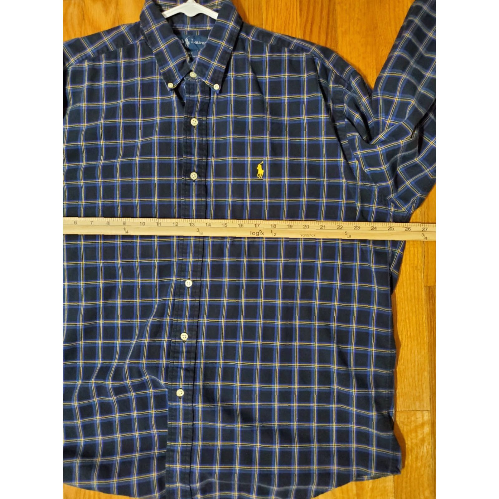 Ralph Lauren Ralph Lauren Men's Blake Shirt Button-Up Regular 100% Cotton Navy Plaid Large Long Sleeve Button-Down Collared Logo Casual Travel"} Size US L / EU 52-54 / 3 - 6 Thumbnail