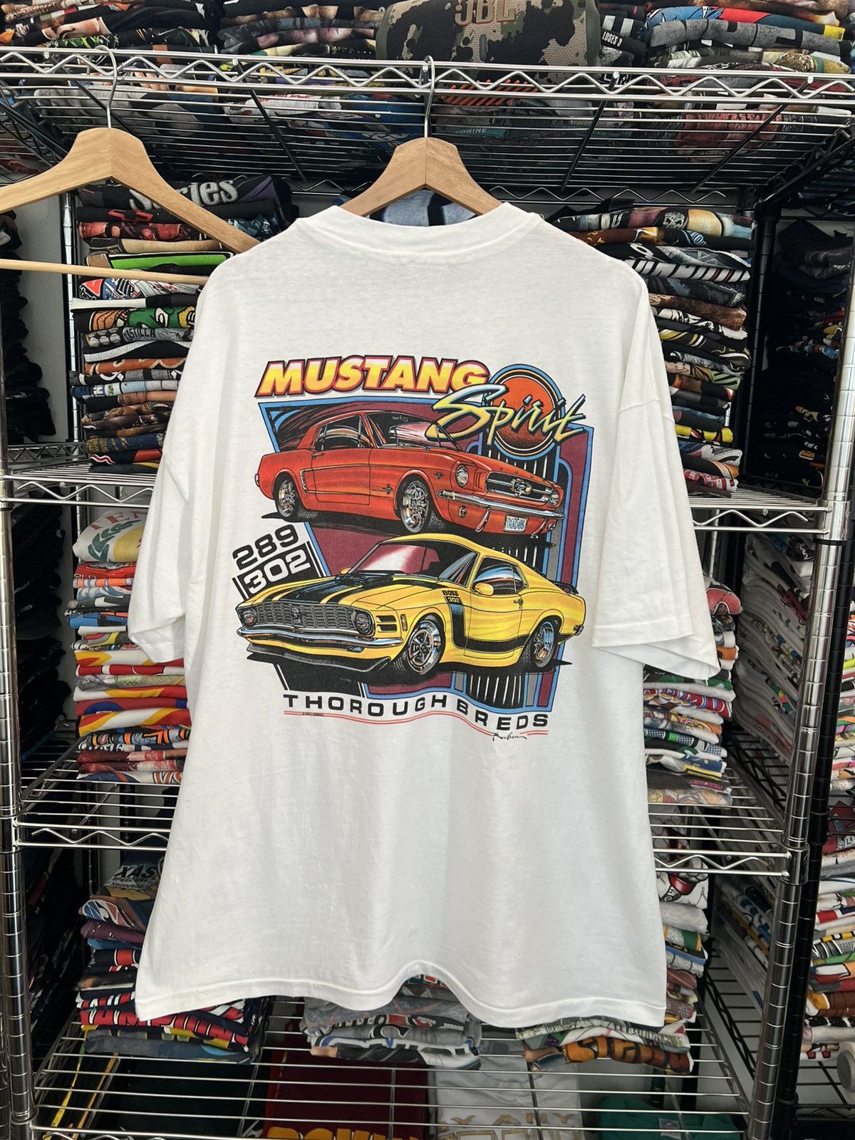 Hanes 1992 Herbies Mustang Spirit 289 302 Thorouhbreds Cars Tee Size US XXL / EU 58 / 5 - 1 Thumbnail