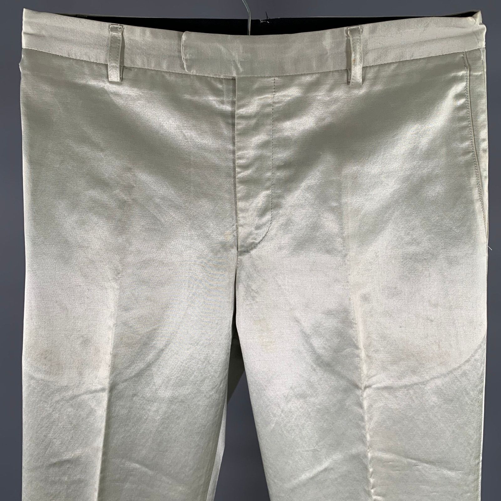 agnes b. AGNÈS B. Size 33 Ivory Cotton Viscose Dress Pants Size US 33 - 2 Thumbnail