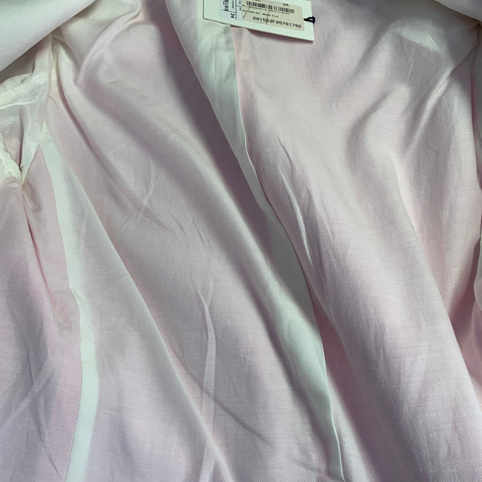 Jacquemus S Le Coup de Soleil Pink White Viscose Silk Notch Lapel Size S / US 4 / IT 40 - 5 Thumbnail