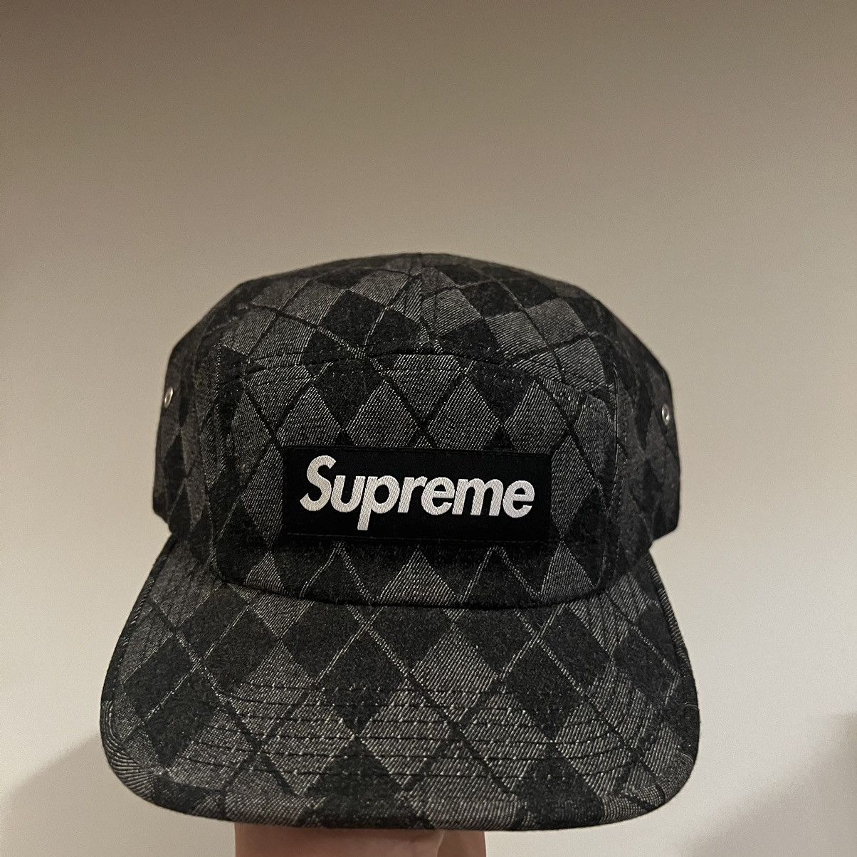 Supreme Supreme Denim Argyle Camp Cap Size ONE SIZE - 4 Thumbnail