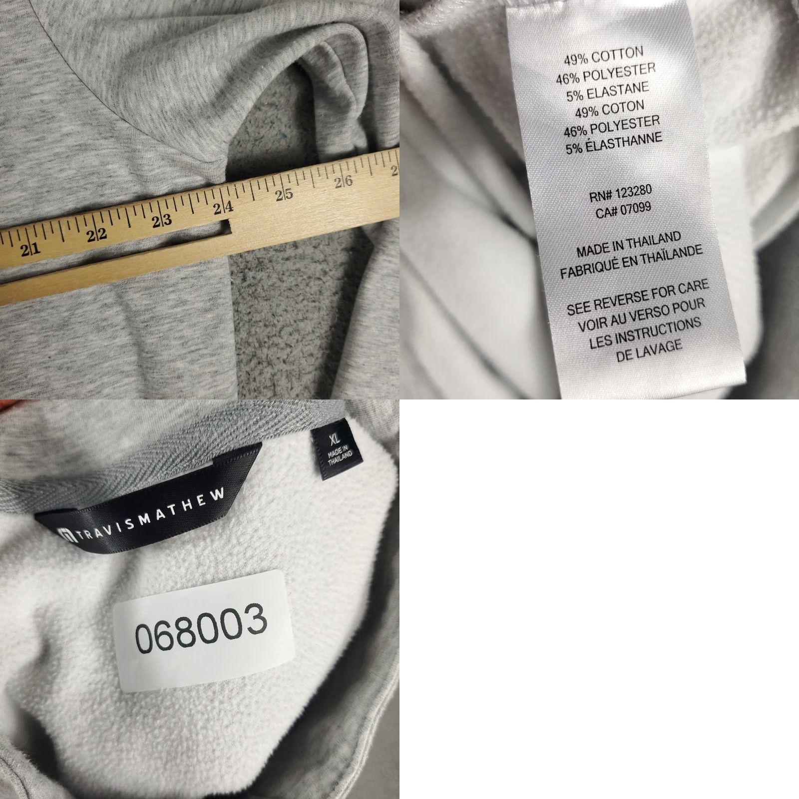TravisMathew Travis Mathew Sweater Mens XL Gray 1/4 Zip Pullover Sweatshirt Shirt Adult XL Gray Logo 1/4 Zip Pullover Men Size US XL / EU 56 / 4 - 8 Thumbnail