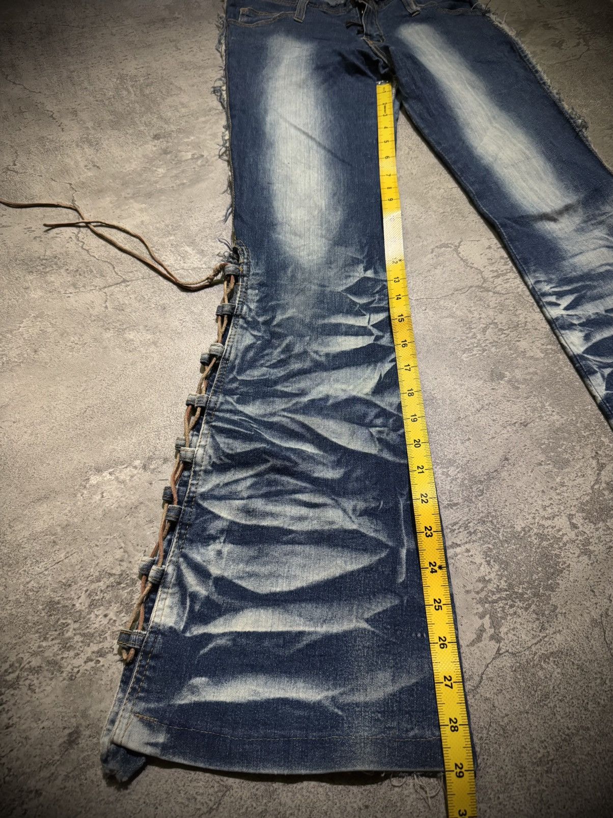 Tornado Mart Y2k Laced Ifsixwasnine Fadding Flare Jeans Size US 28 / EU 44 - 14 Thumbnail