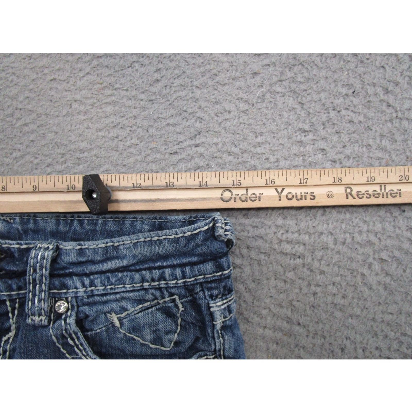 Vintage VIGOSS Women's Blue Denim Skinny Jeans 28x31 Flap Pockets Y2K USED READ Size 28" / US 6 / IT 42 - 7 Thumbnail