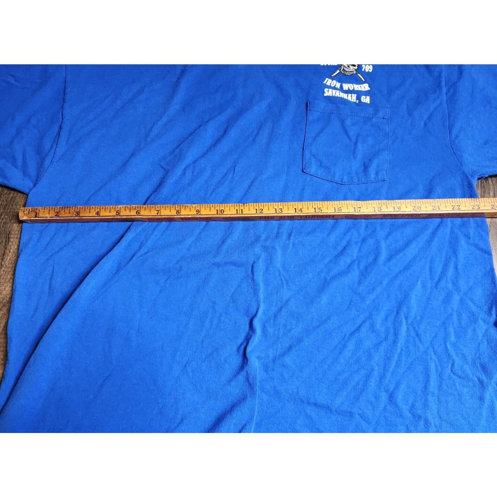 Doublet VINTAGE Bayside Graphic T-Shirt Mens 2XL Blue Ironworkers Union Local 709 Double-Sided USA Size US XXL / EU 58 / 5 - 3 Thumbnail