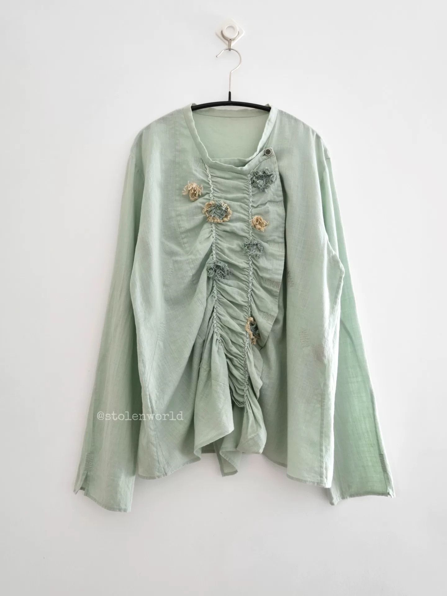 Issey Miyake Issey Miyake Haat Mint Green Blouse Size M / US 6-8 / IT 42-44 - 1 Thumbnail