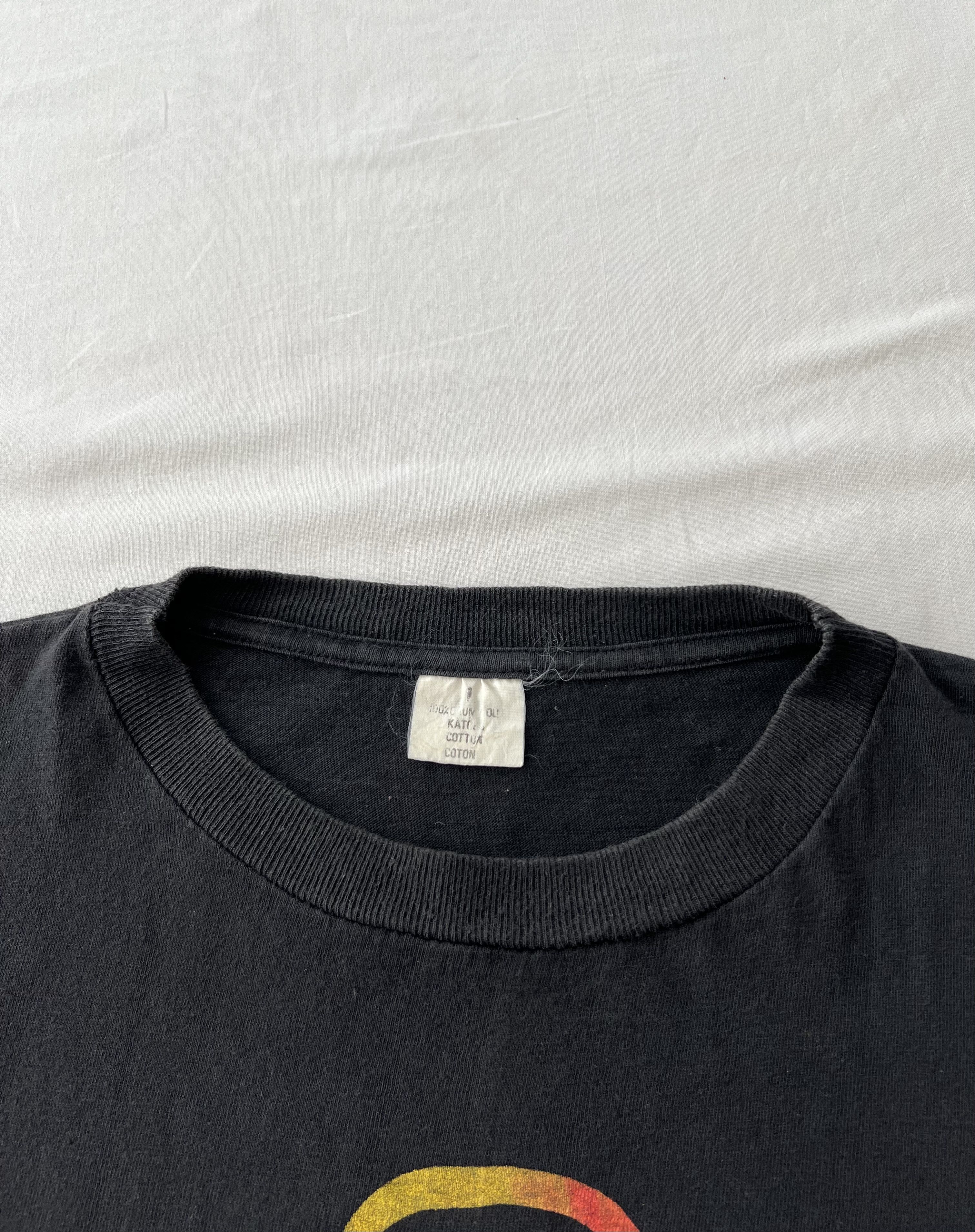 Vintage Vintage 90s Fuck You Hand Sign Middle Finger Black T-shirt Size US L / EU 52-54 / 3 - 10 Thumbnail