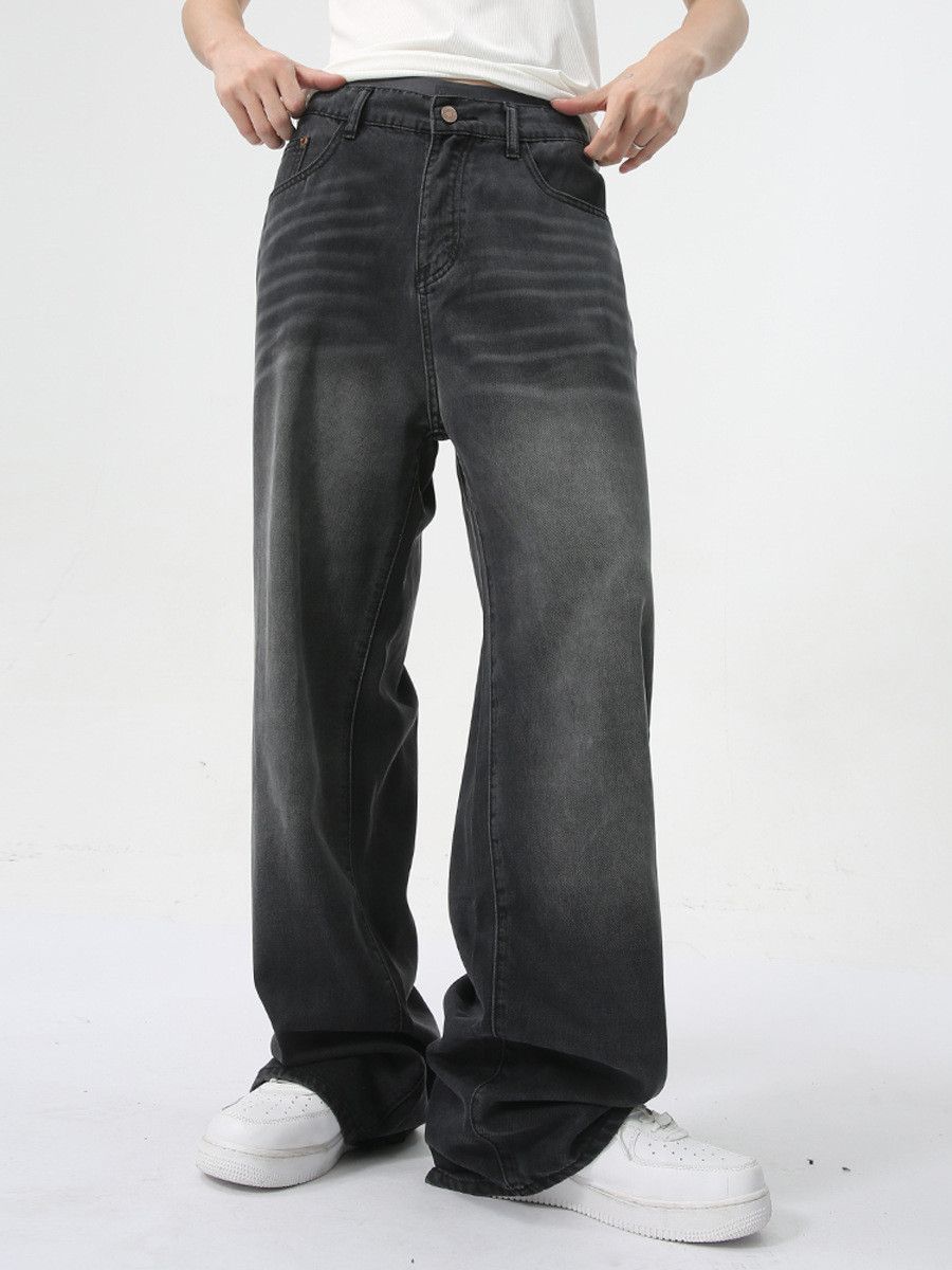 Japanese Brand Men's American style black straight leg loose jeans Size US 32 / EU 48 - 2 Thumbnail