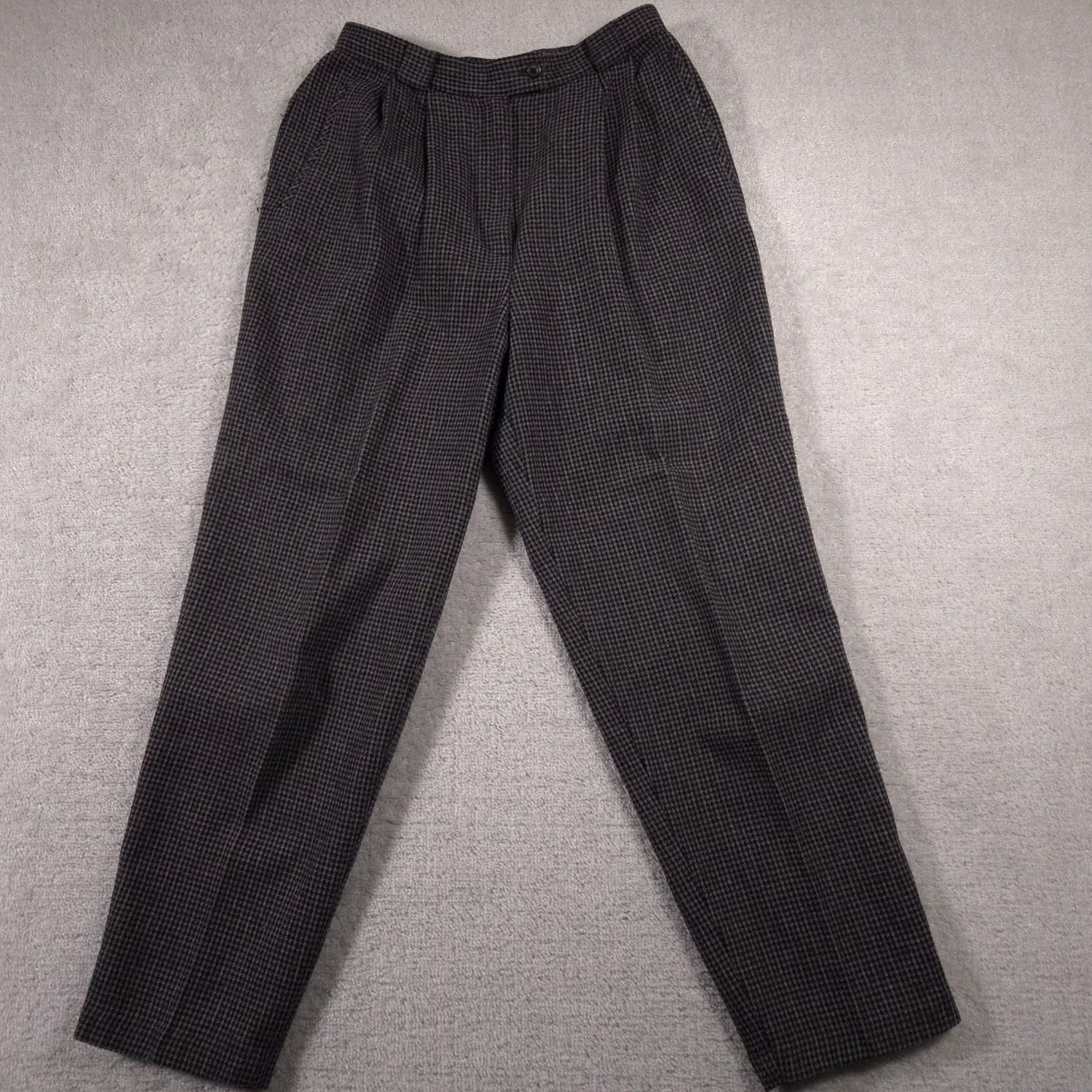 Vintage Norton McNaughton Pants Womens 14 Gray Wool Blend Pleated Lined Dress Trousers Size 36" / US 14 / IT 50 - 2 Thumbnail