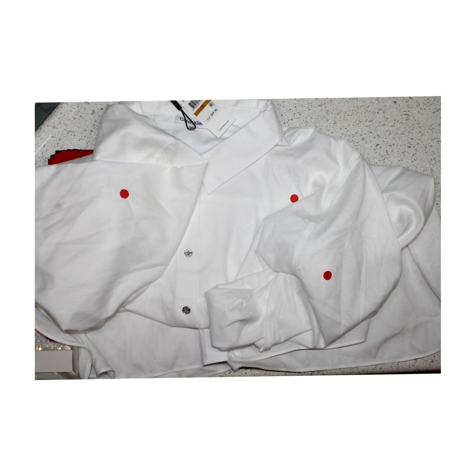 Calvin Klein Calvin Klein Womens Collared Non Iron Tunic Button Up Shirt, White, 3X Size XXL / US 16-18 / IT 52-54 - 2 Thumbnail