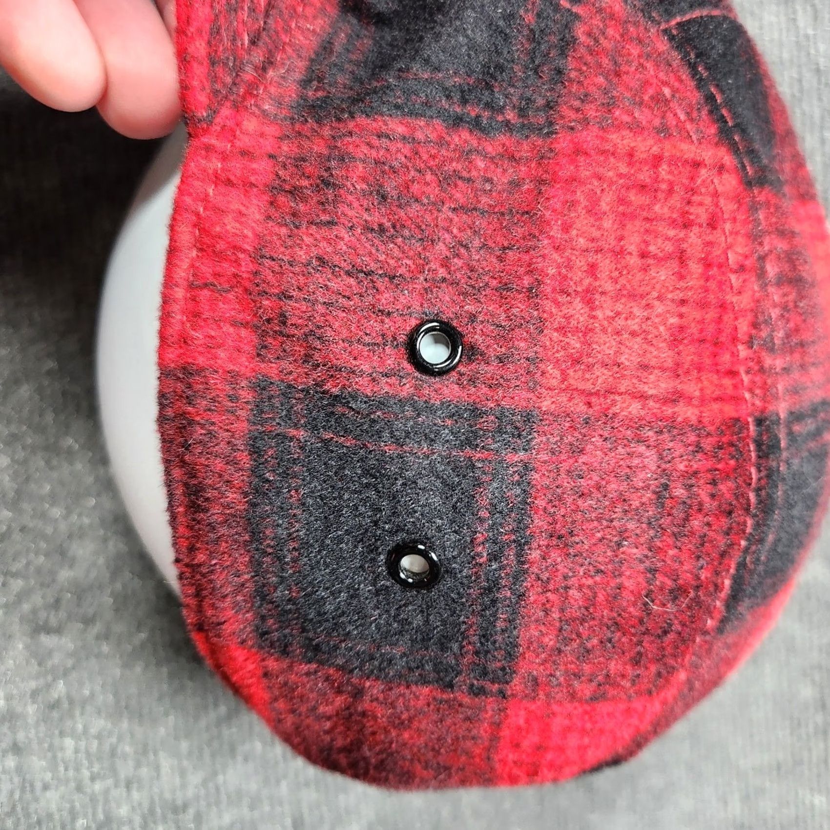 Vintage Urban Pipeline Hat 5 Panel Mens Red Black Buffalo Plaid Wool Blend Adjustable Lined OSFA Cap Size ONE SIZE - 5 Thumbnail