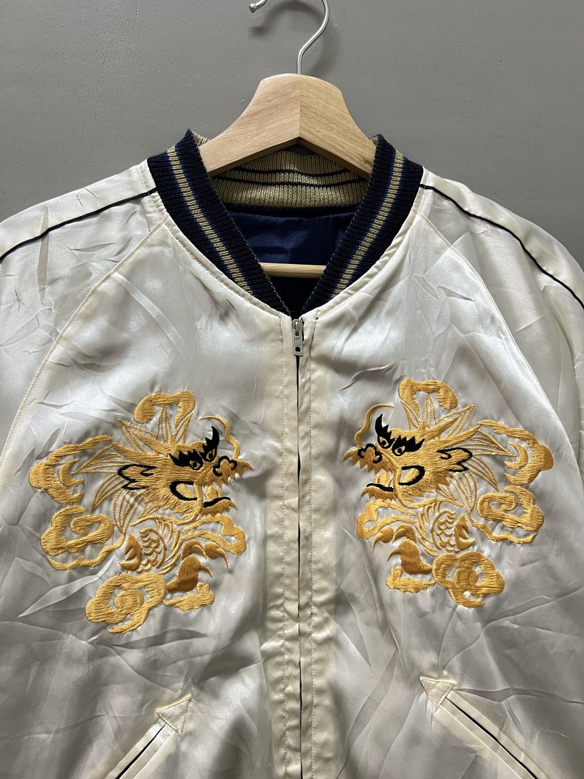 Tailor Toyo Toyo Enterprise Rain Skull Satin Reversible Sukajan Jacket Size US M / EU 48-50 / 2 - 11 Thumbnail