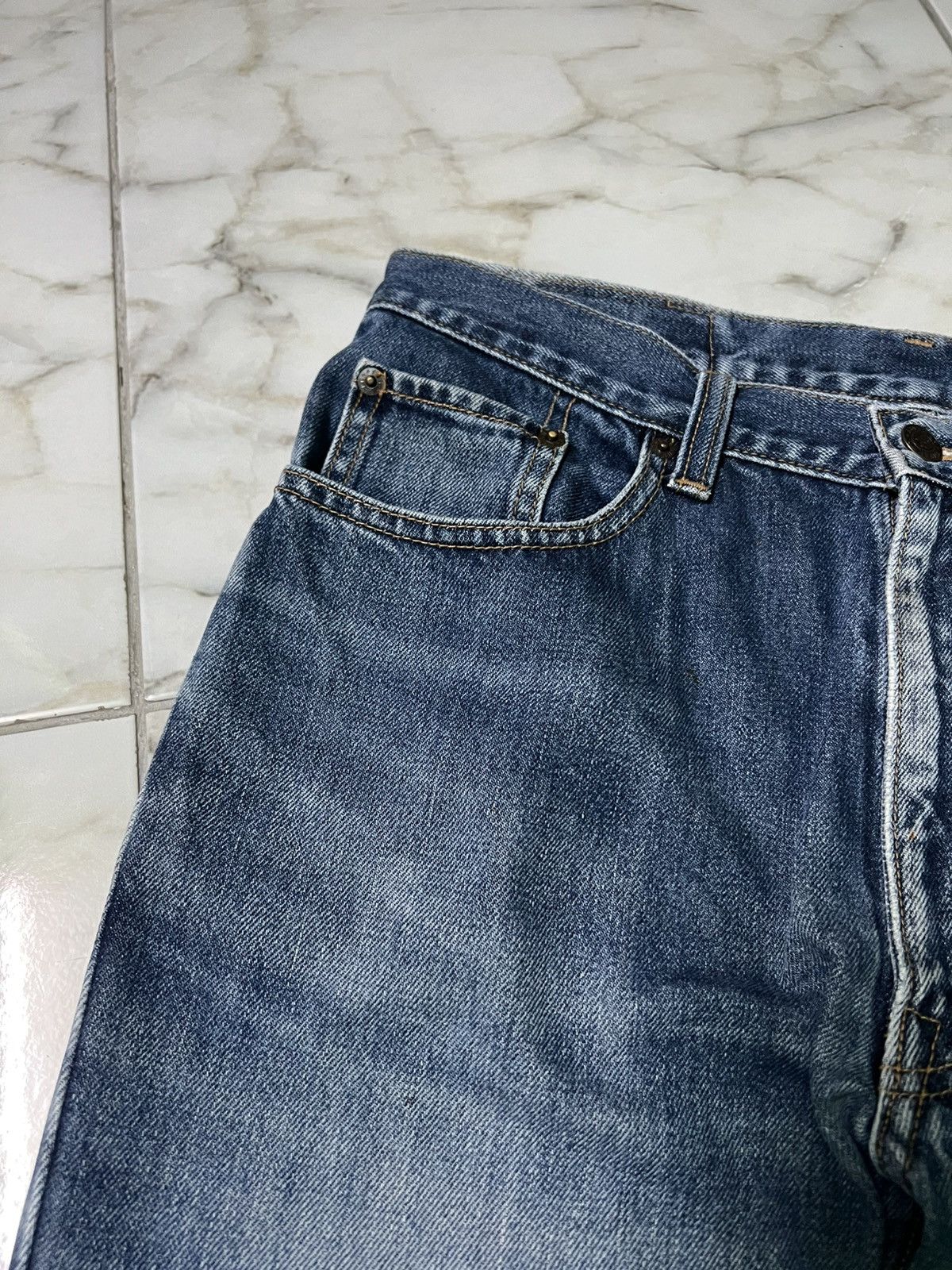 If Six Was Nine × Japanese Brand 💥BAGGY💥VINTAGE 90’s GL HEART DISTRESSED JEAN Size US 31 - 6 Thumbnail