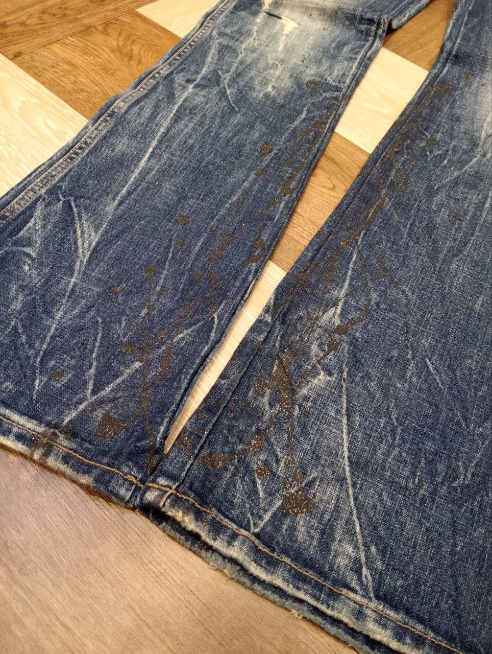 GOSTAR DE FUGA FUGA BLUE DISTRESSED FLARED DENIM PANTS Size US 30 / EU 46 - 4 Thumbnail