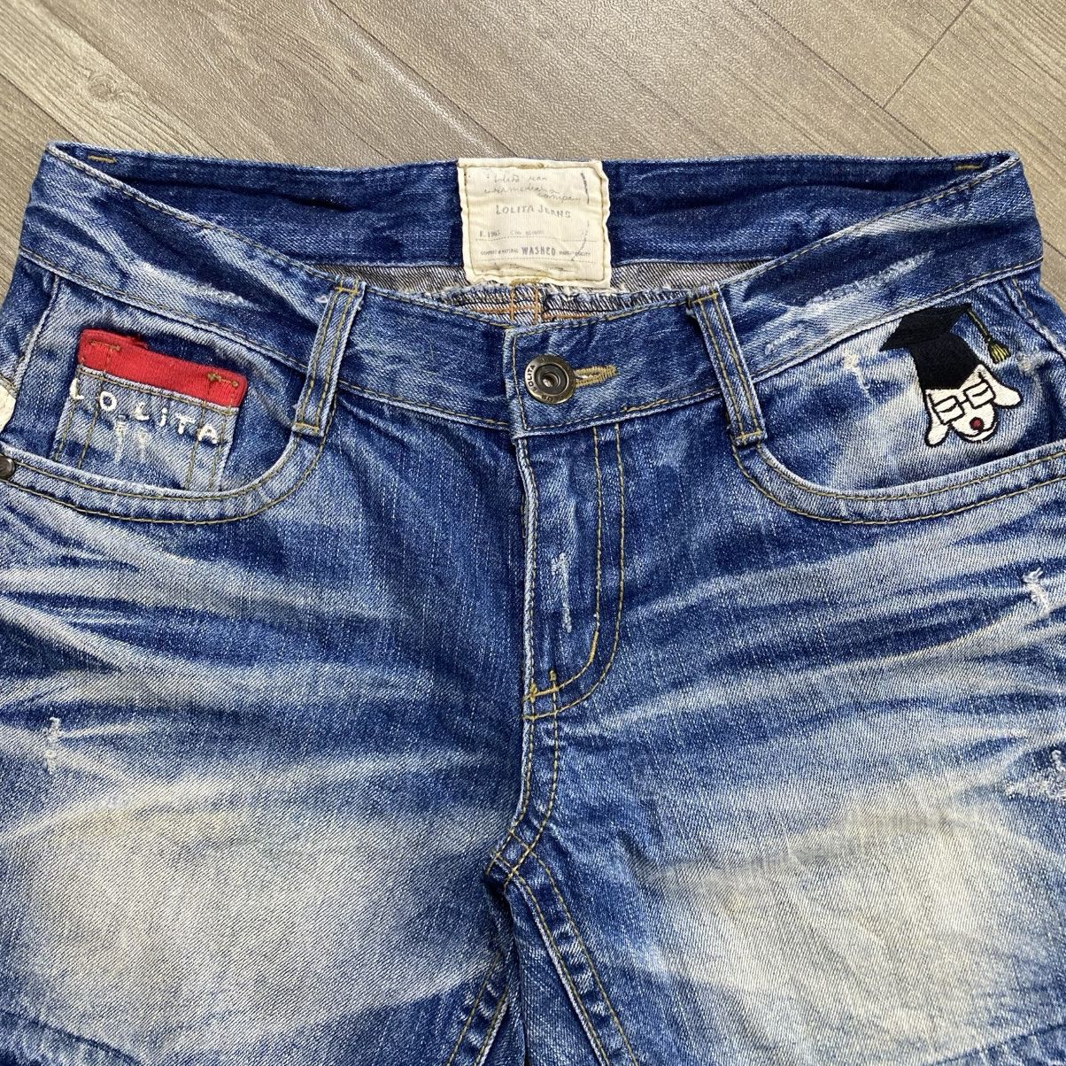 Hysteric Glamour 2000s Yoshitomo Nara Lolita Distressed Clawmark Faded Jeans Size US 30 / EU 46 - 15 Thumbnail