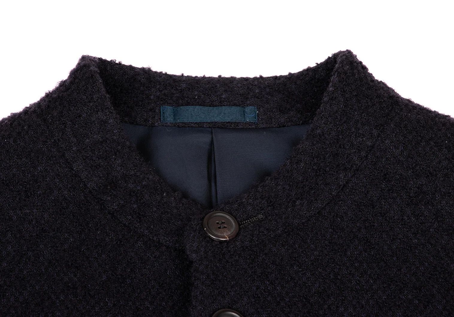 Issey Miyake Wool Pilling Design Stand Collar Jacket in Dark Purple M Size US M / EU 48-50 / 2 - 3 Thumbnail