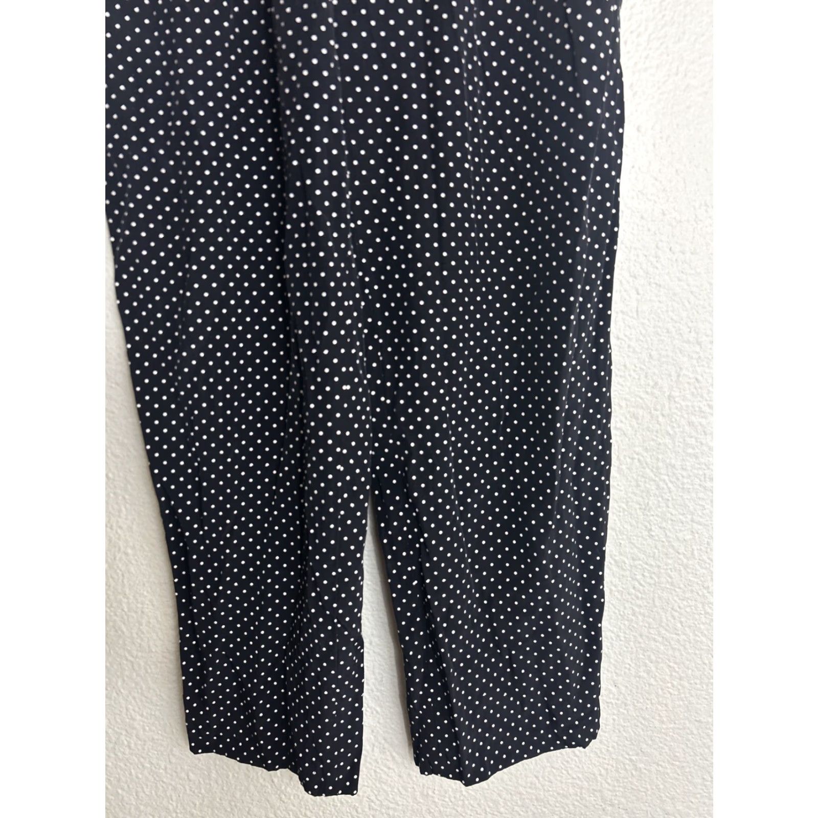 Vintage VINTAGE White Polka Dot Dress Pants Womens Medium Black Rayon Elastic 28x29 Global Style Pants M Women Mens? Size 32" / US 10 / IT 46 - 2 Thumbnail
