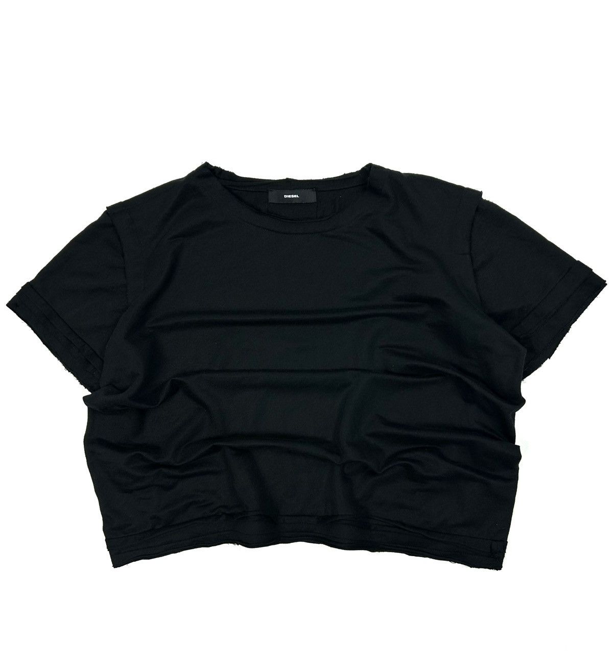 Diesel DIESEL Wmns Cropped Black Top Tee M Avant Garde Distressed Size M / US 6-8 / IT 42-44 - 1 Thumbnail