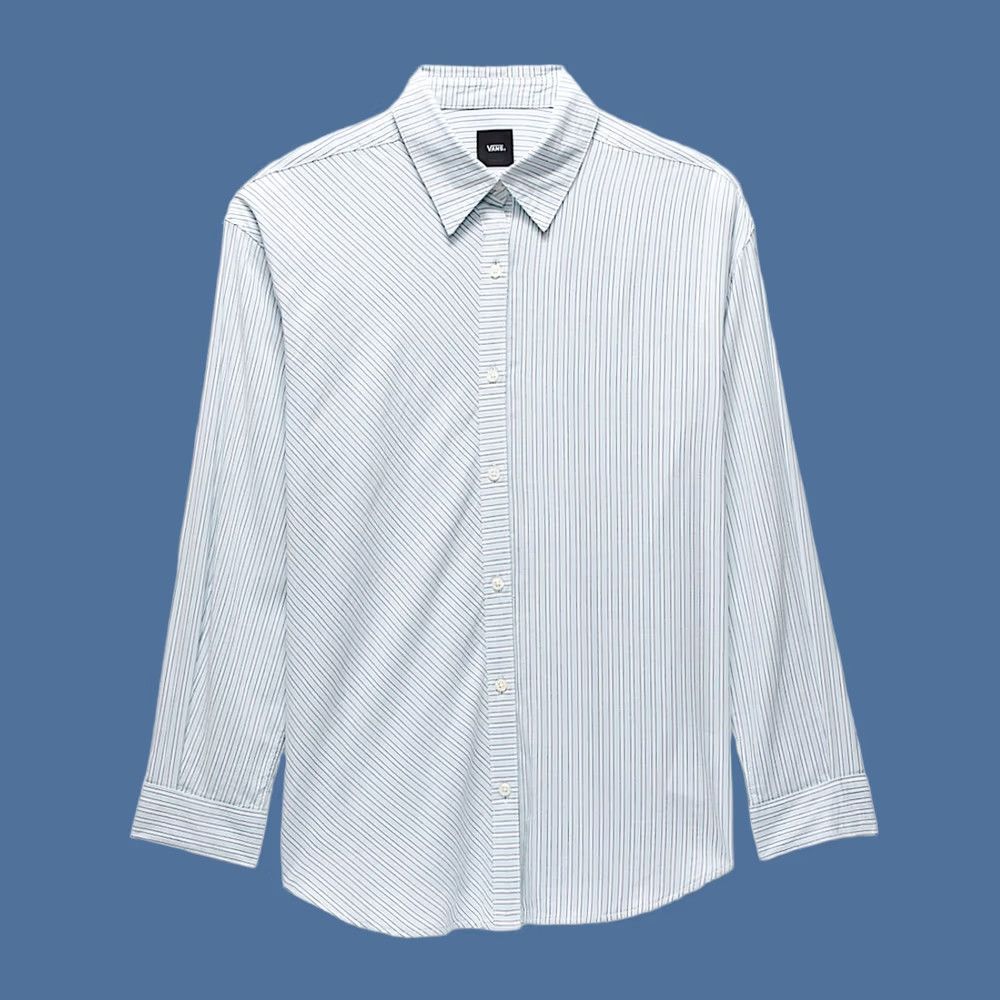 Vans Vans Shirt Womens Gillian Striped Button Up White/Crystal Blue S Womens Boys Mens Size S / US 4 / IT 40 - 1 Preview
