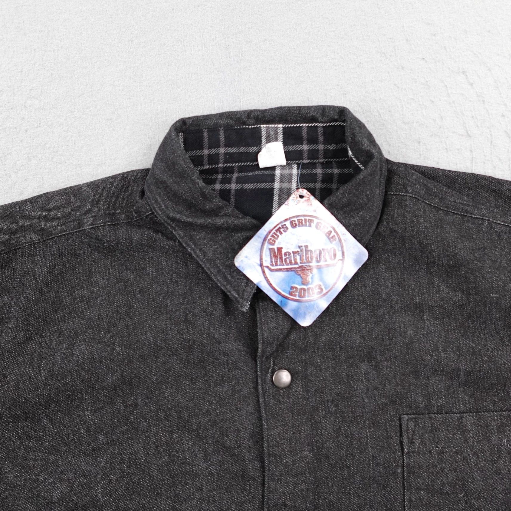 Marlboro Vintage Marlboro Jacket Mens XL Denim Flannel Reversible Shacket Deadstock Y2K Size US XL / EU 56 / 4 - 2 Thumbnail