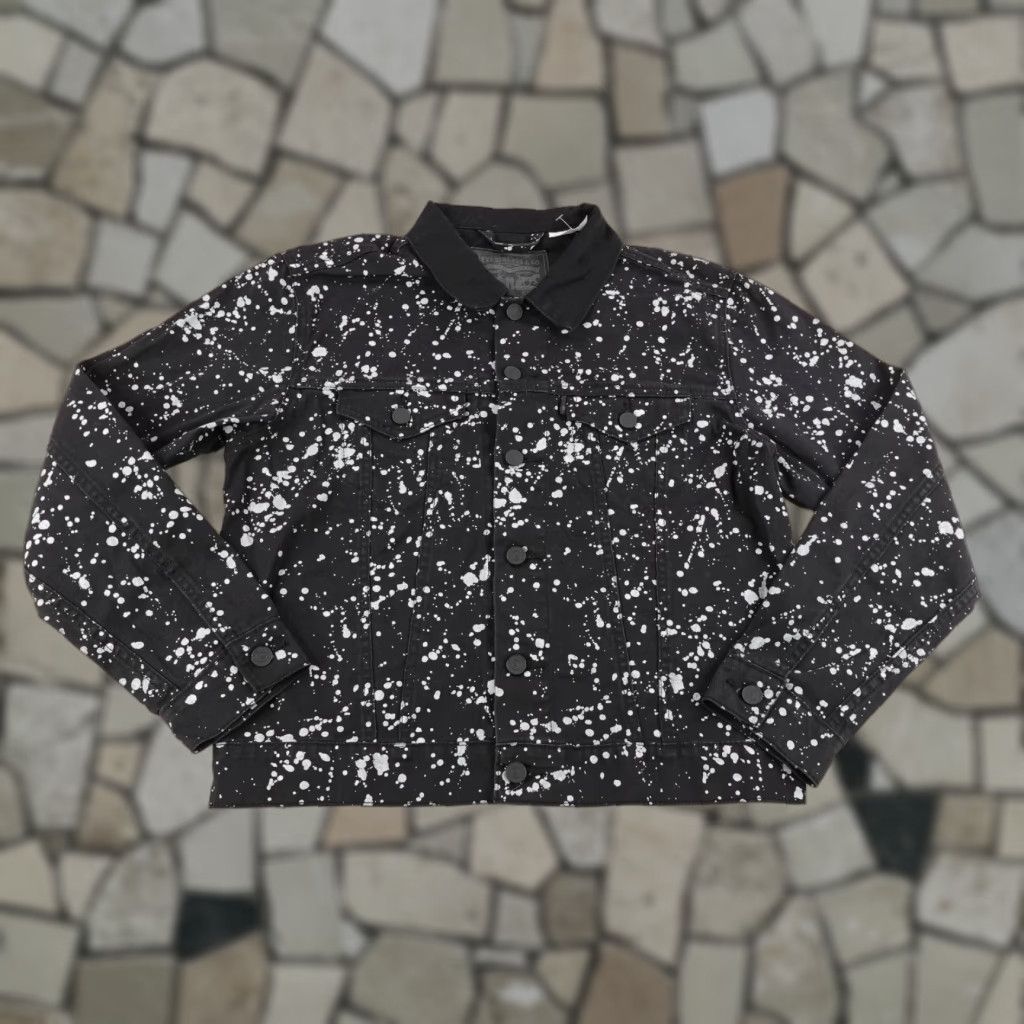 Levi's Levi's Bomber Jacket Mens Small Black Polka Dot Lightweight Button Up Outdoor Workwear Size US S / EU 44-46 / 1 - 1 Thumbnail