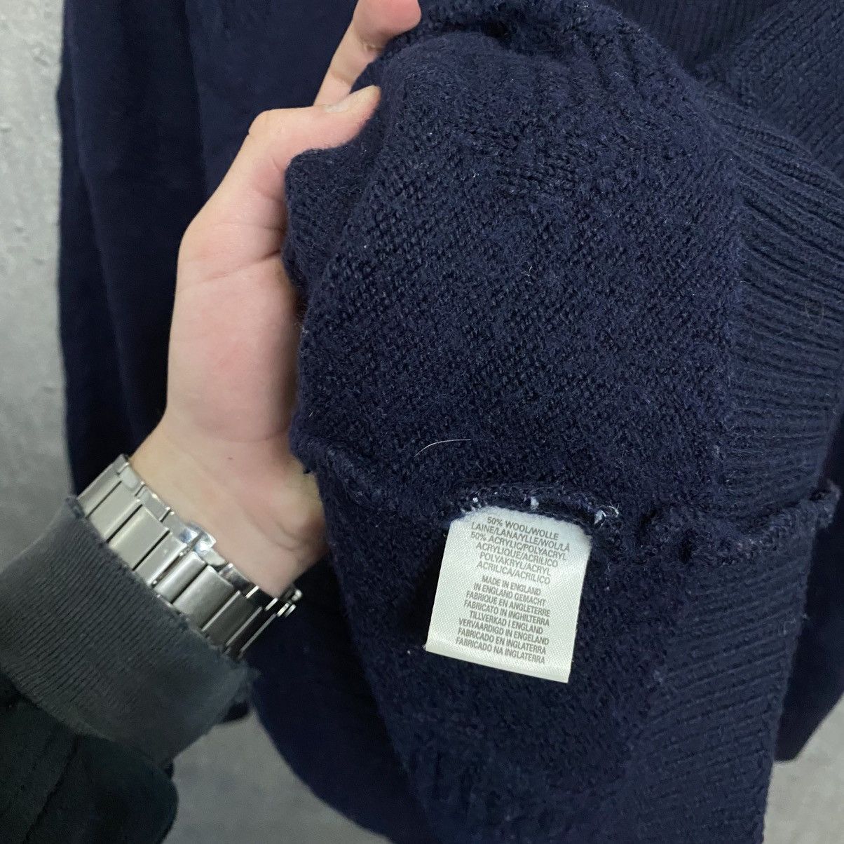 Burberry Vintage Burberrys Sweatshirt Embroidered Big Logo Wool Size US XL / EU 56 / 4 - 7 Thumbnail