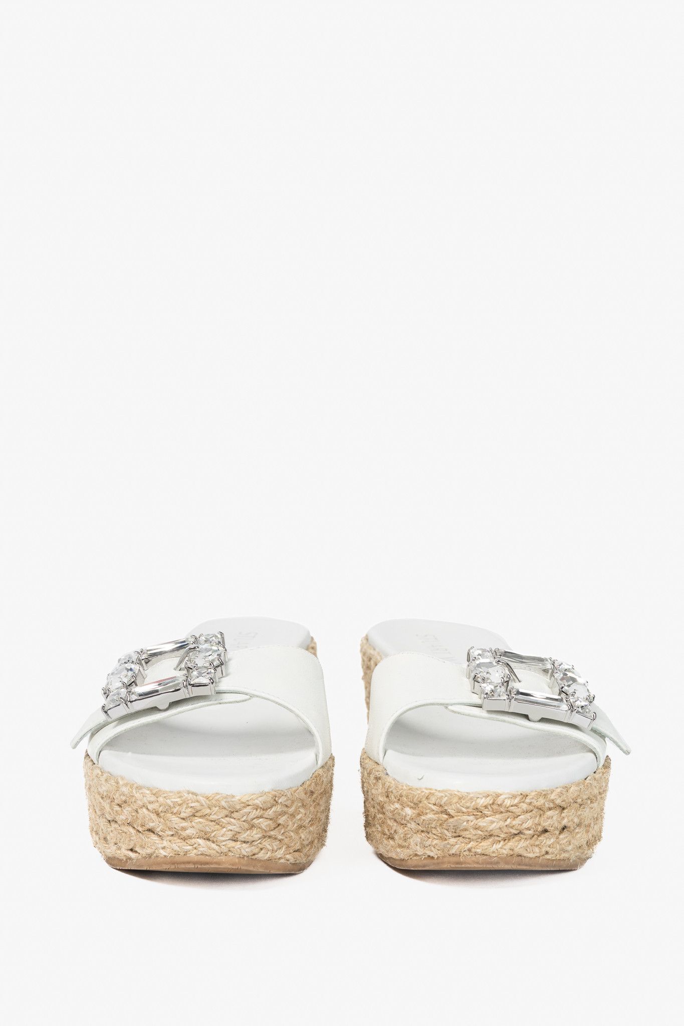 Stuart Weitzman Stuart Weitzman SS23 June 75 Crystal-Buckle Wedge Sandal Size US 7.5 / IT 37.5 - 2 Thumbnail