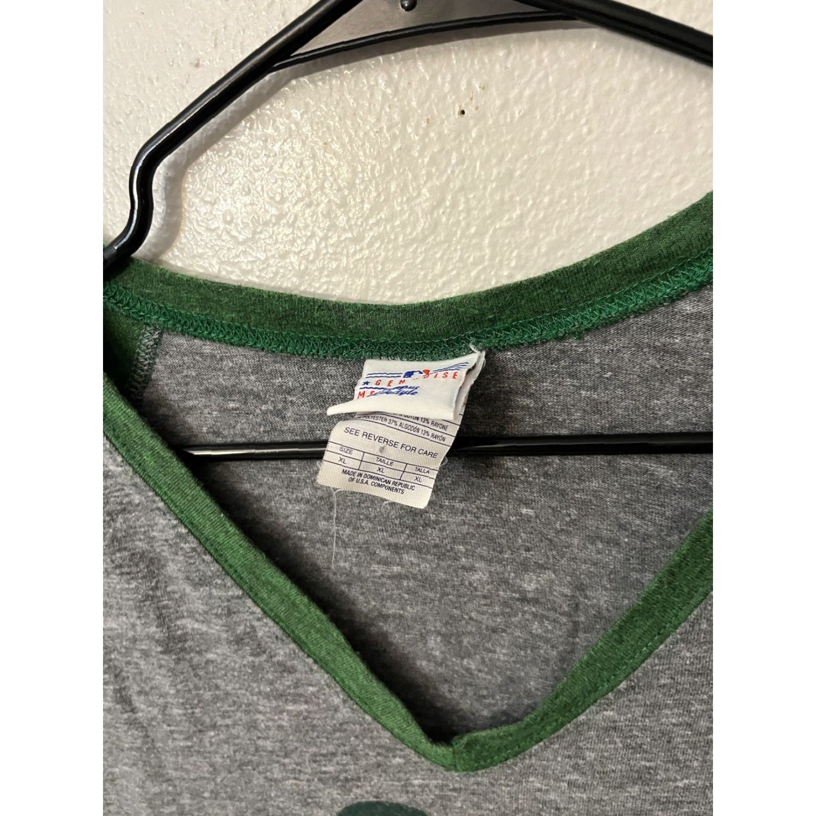 Vintage VINTAGE Genuine Merchandise Women's Athletic Cotton V-Neck T-Shirt XL Gray Size 16 Size XL / US 12-14 / IT 48-50 - 2 Thumbnail