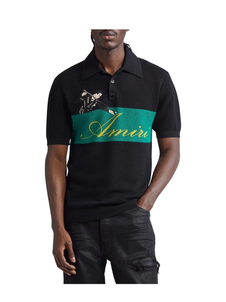 Amiri Amiri Billiards Merino Wool Polo Size US M / EU 48-50 / 2 - 8 Thumbnail