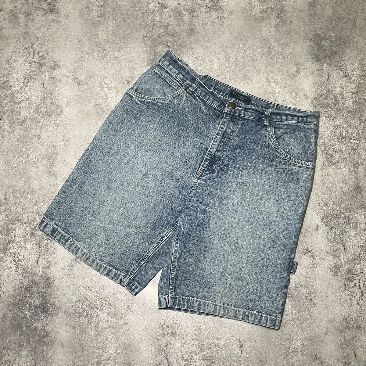 Designer × Vintage Crazy Vintage Denim Jorts Y2K Shorts 90s Size US 30 / EU 46 - 1 Thumbnail