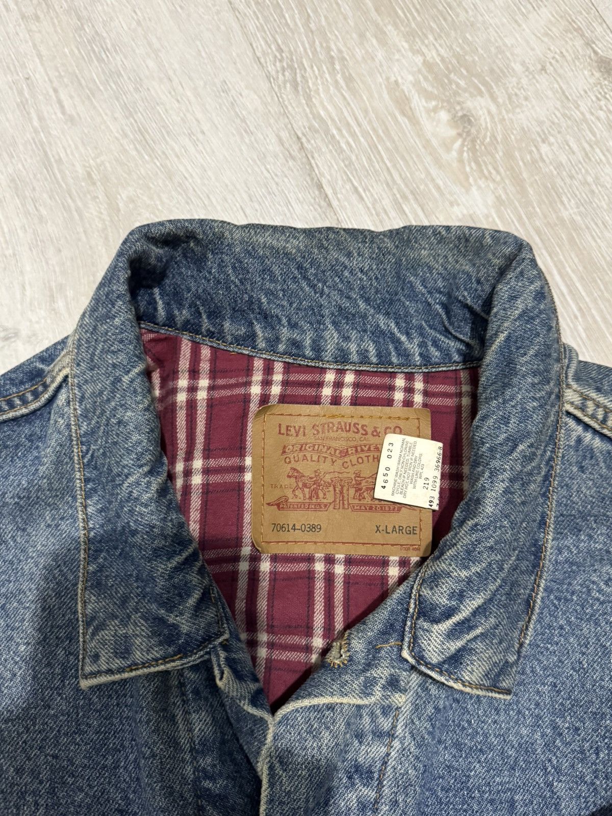Levi's × Levi's Vintage Clothing vintage denim stuffed levi’s jacket made in 90s XL Size US XL / EU 56 / 4 - 13 Thumbnail