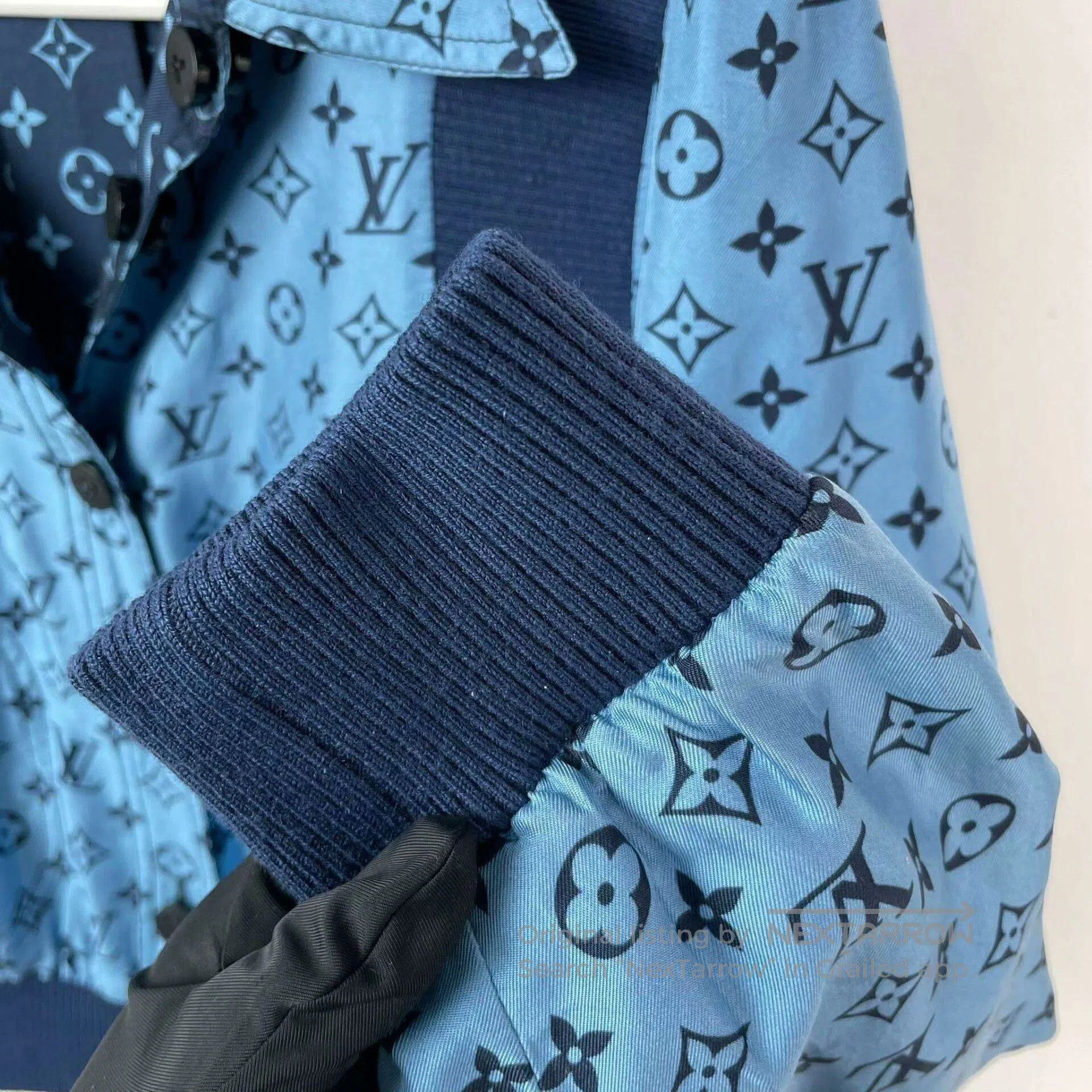 Louis Vuitton Louis Vuitton Blue Silk Monogram Coat. Size XS / US 0-2 / IT 36-38 - 5 Thumbnail