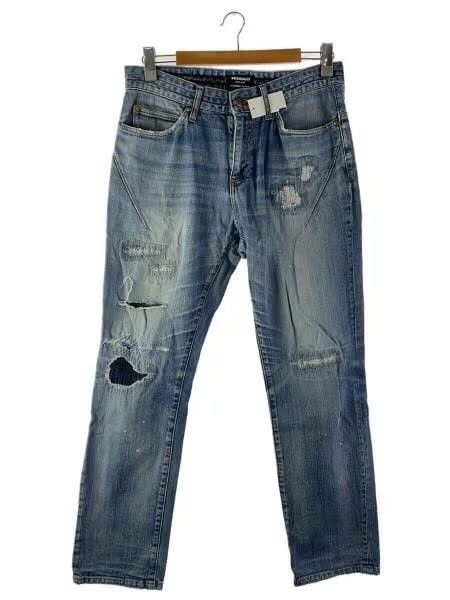 image of Number N Ine 1Piu1Uguale3 × Number (N)Ine Heavily Distressed Denim Jeans in Indigo, Men's (Size 33)